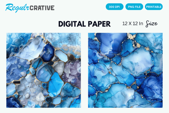 3D Blue Alcohol Ink and Create Abstract