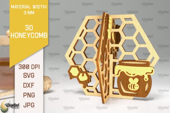 3D Honeycomb Laser Cut: Creative Honeycomb SVG Designs
