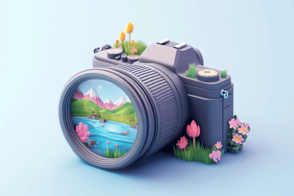 3d Illustration of Camera Icon Isolated