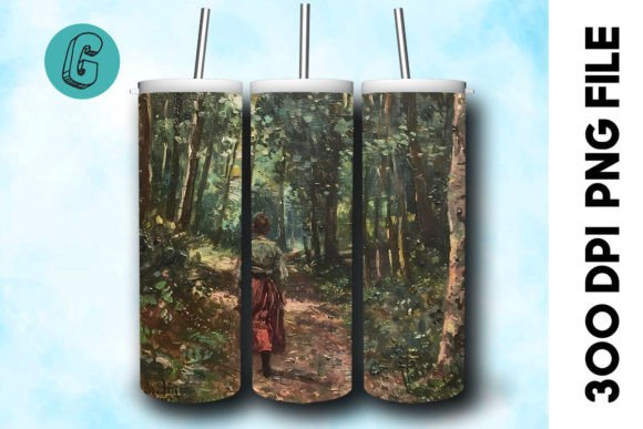 3D Oil Paint Forest Tumbler Wrap 29: Digital Art for Makers