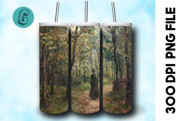 3D Oil Paint Forest Tumbler Wrap 31: A Creative Digital Asset