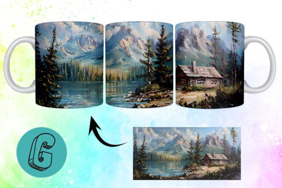 3D Oil Paint Vintage Sence Mug Wrap 17: A Digital Design Asset