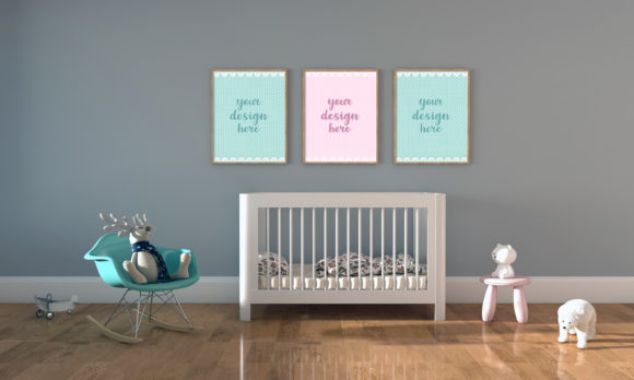 3D Rendering Colorful Room for Kids: A Vibrant Design Asset
