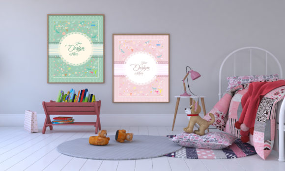 Charming 3D Kids Room Mockup for Creative Branding