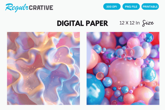 Elevate Projects with 3D Watercolor Puffy Digital Paper