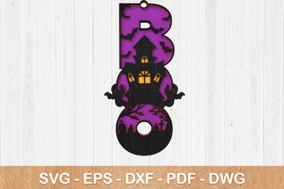 Halloween BOO Sign SVG 3D Laser Cut for Your Projects