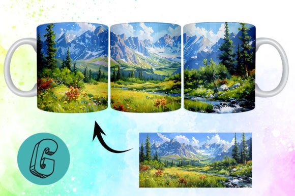 Stunning 3D Mountain Mug Wraps for Creative Projects