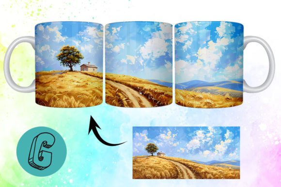 Stunning 3D Oil Paint Landscape Mug Wrap