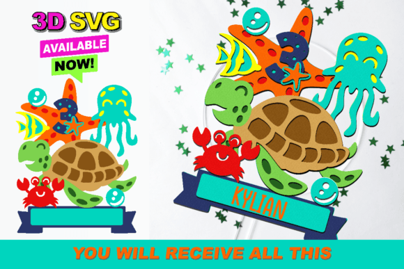 Turtle Cake Topper 3D SVG: Instantly Elevate Your Celebrations